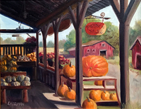 Lorrie Herman "Pumpkin Sales" plein air oil icon