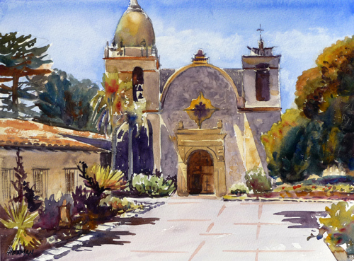 Lorrie Herman - watercolor "Carmel Mission"