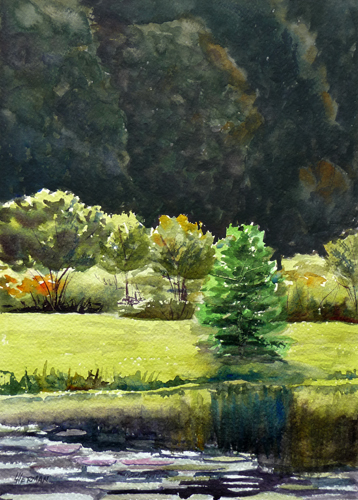 Lorrie Herman - watercolor "Meadowlark Green"