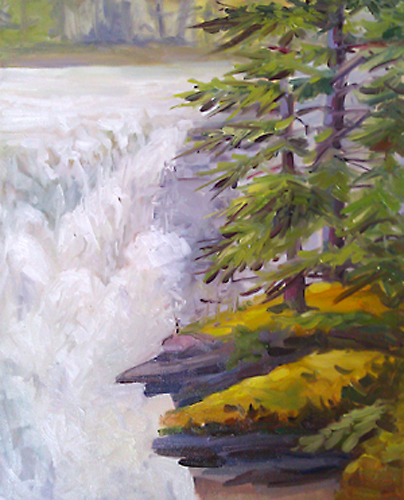 lorrie herman oil waterscape Athabasca Falls